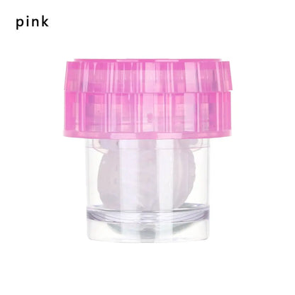 Portable Rotatable Contact Lens Cleaner Case – Manual Cleaning & Storage Container, Plastic Eyewear Accessories Holder for Travel