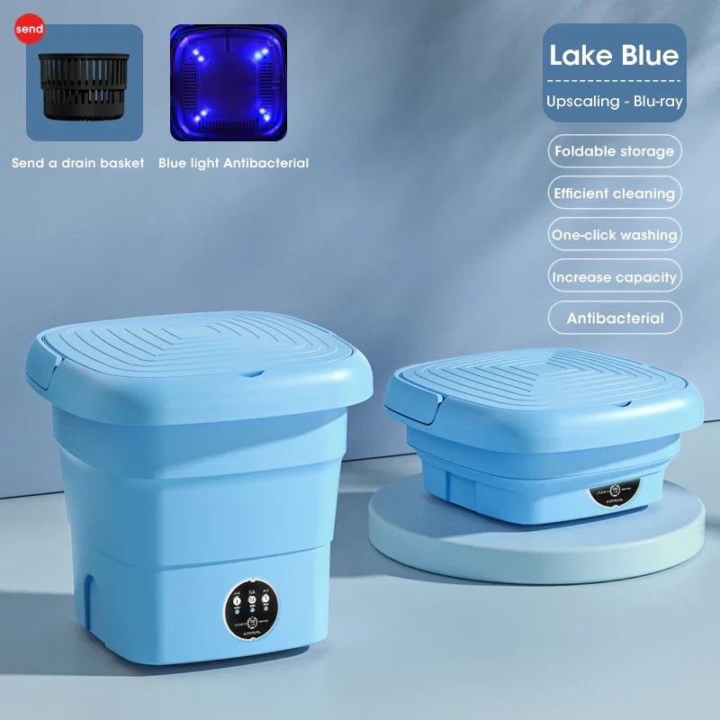 Portable Mini Washing Machine – 4.5L Washer for Socks, Underwear & Panties, Travel & Dorm Use, EU/US/UK/AU Plug