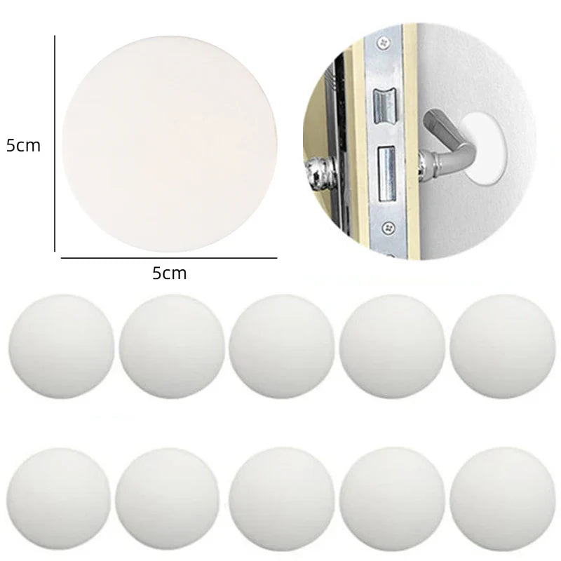 5/10pc White Rubber Door Stops — Self-Adhesive Wall Protectors & Non-Slip Bumper Guards