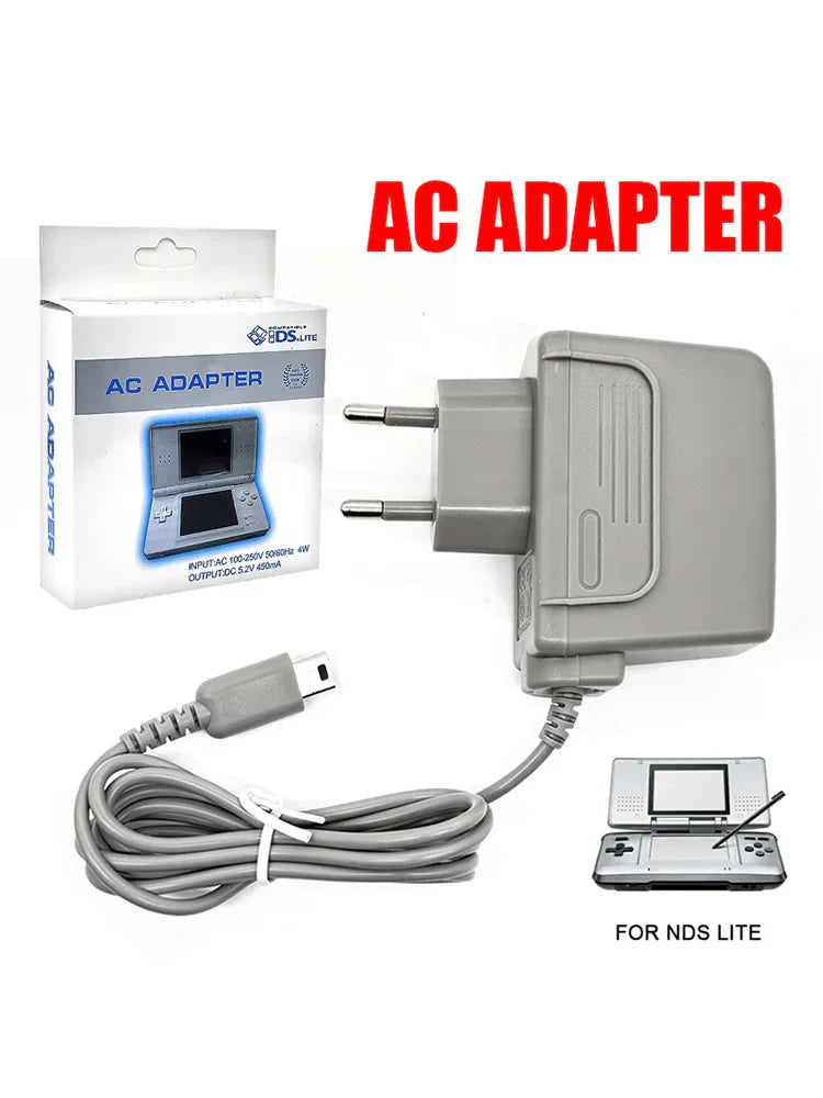 AC 100-240V Travel Charger – EU/US Plug Adapter for Nintendo DS, DS Lite, NDSL