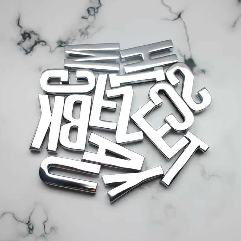 12PCS 30mm Chrome Alphabet Slide Charms A–Z – DIY Bracelet, Wristband, Pet Collar & Jewelry Making Beads