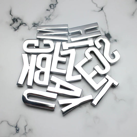 12PCS 30mm Chrome Alphabet Slide Charms A–Z – DIY Bracelet, Wristband, Pet Collar & Jewelry Making Beads