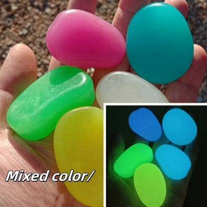 20pcs Glow-in-the-Dark Garden Pebbles – Lawn, Aquarium & Outdoor Decorative Stones