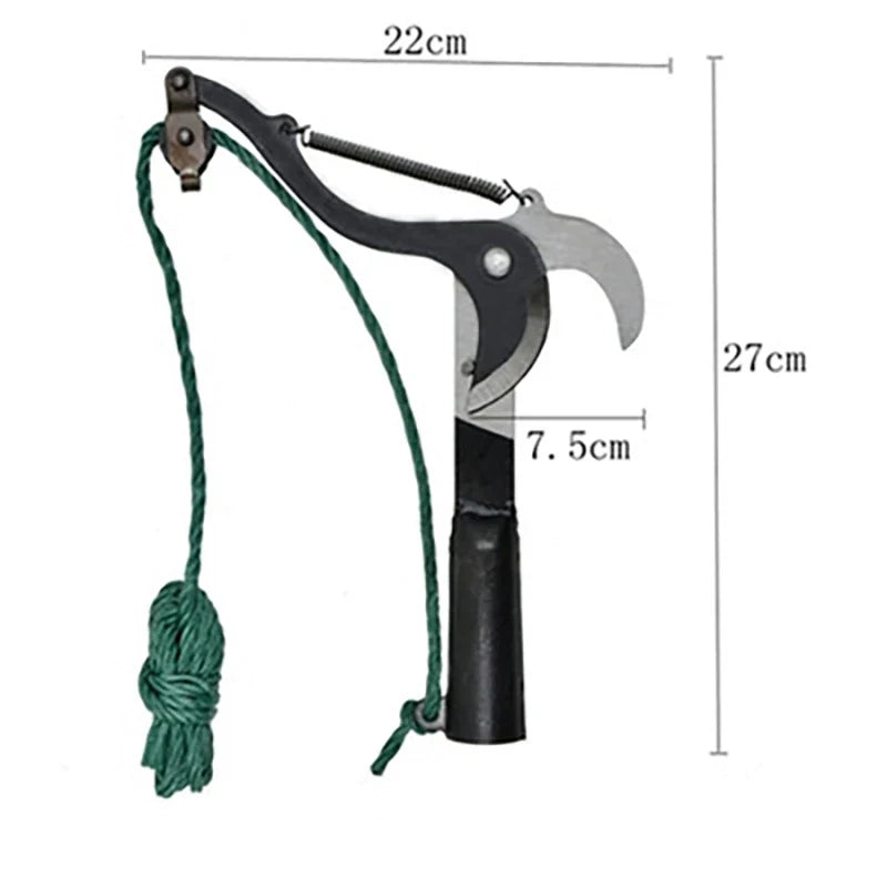High-Altitude Extension Lopper Branch Scissors - Extendable Fruit Tree Pruning Saw Cutter Garden Trimmer Tool with Rope