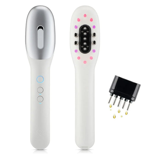 Electric EMS Scalp Massager Comb – LED Light Head Massager with Hair Oil Applicator for Relaxation & Hair Growth, Suitable for All Hairstyles