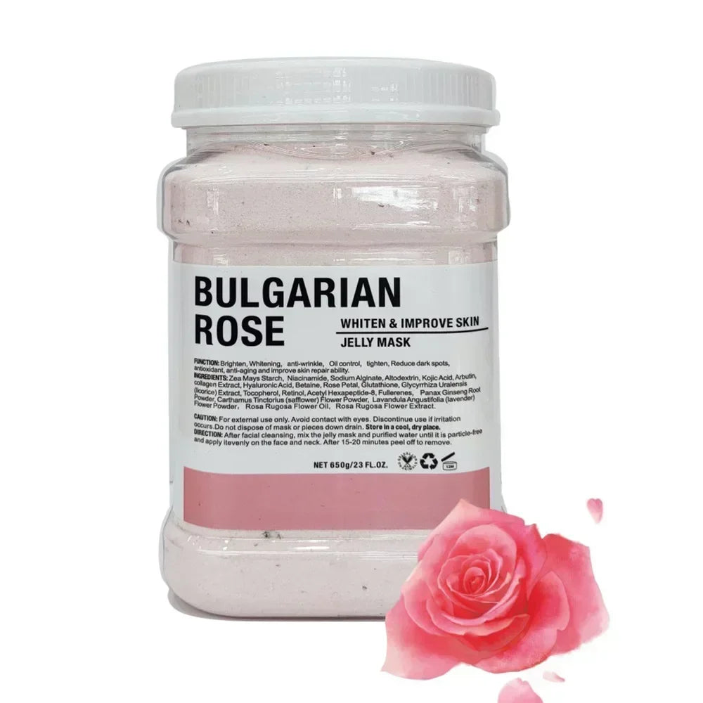 650g Arbutin Rose Jelly Peel-Off Face Mask Powder – Vitamin C Hyaluronic Acid & 24K Gold Mud Skin Care Mask
