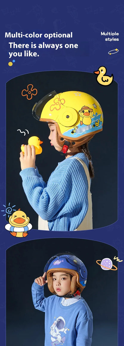 BYB Children's Helmet – 3C Certified National Standard Class A Baby Helmet for All Seasons, Cartoon Electric Vehicle & Motorcycle Safety Helmet