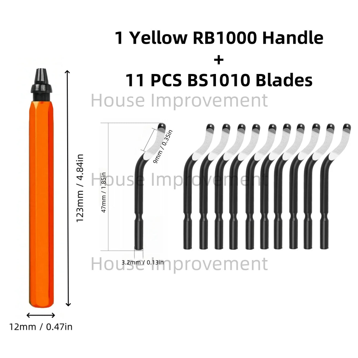 11-Piece Deburring Tool Set - High-Speed Steel Swivel Blades for Metal, Plastic, PVC, Copper, Aluminum & Resin