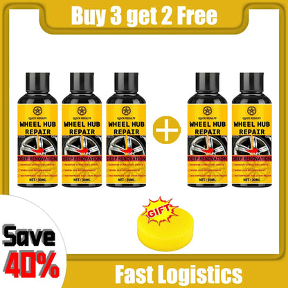 Car Rim Scratch Repair Paste - Wheel Alloy Repair Paint for Black, White & Silver Rims