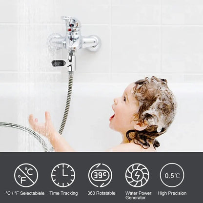 Home LED Display Hot Tub Water Temperature Monitor - Electricity Water Thermometer for Shower Faucets and Bathing Temperature