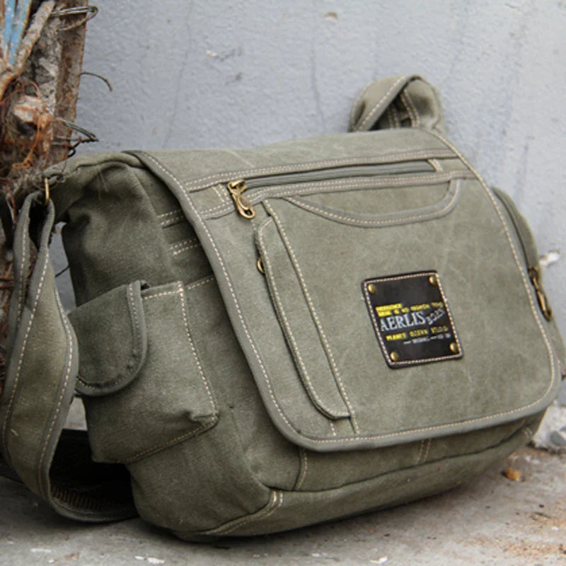 Men’s Vintage Canvas Crossbody Messenger Bag – Casual Travel Shoulder Bag, High-Quality Everyday Use