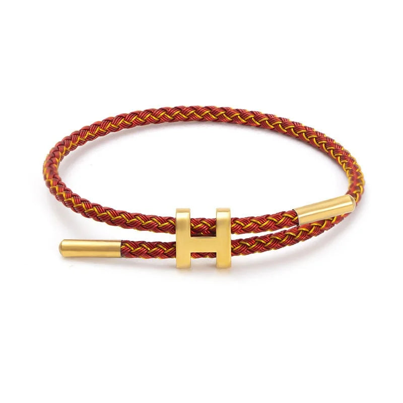 H-Buckle Stainless Steel Rope Bracelet - Multi Functional Fashion Jewelry for Men and Women