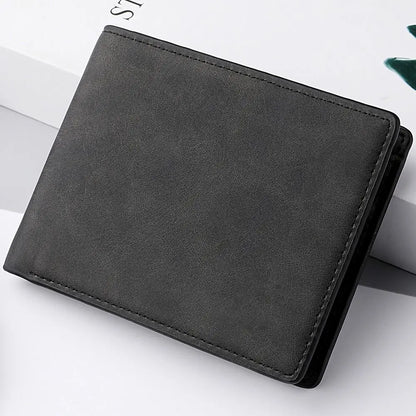 Men’s PU Leather Wallet – Multi-Card Slot Folding Short Wallet with Large Capacity Coin Purse