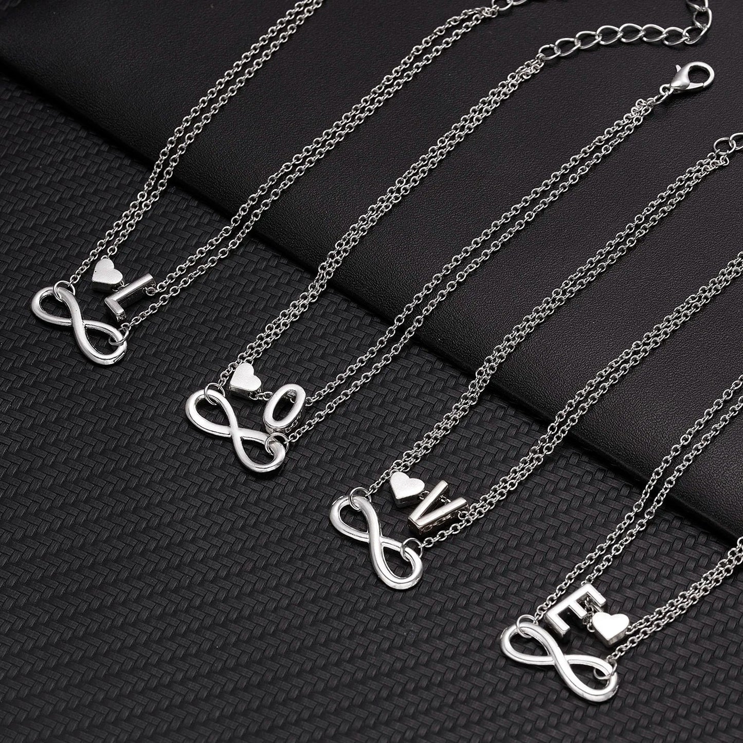 Bohemia A-Z Letter Initial Anklet for Women - Silver Heart Initial Anklet Bracelet, Beach Party & Travel Foot Jewelry