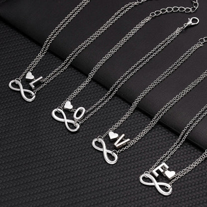 Bohemia A-Z Letter Initial Anklet for Women - Silver Heart Initial Anklet Bracelet, Beach Party & Travel Foot Jewelry