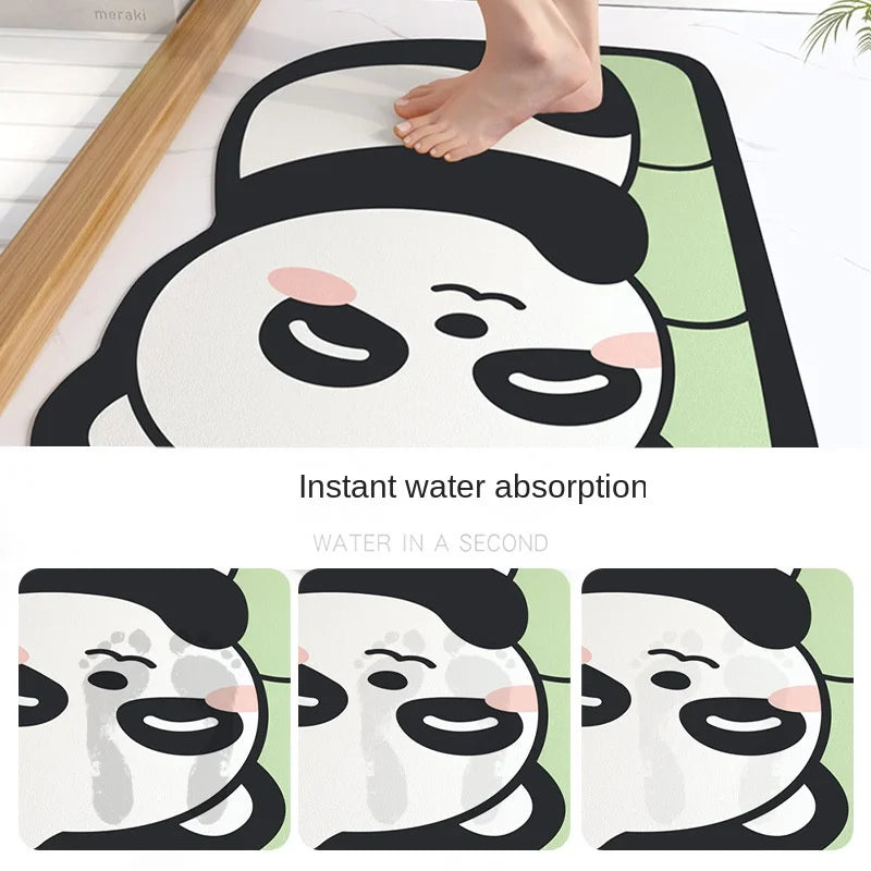 Cute Diatom Super Absorbent Bathroom Mat – Cartoon Non-Slip Mud Toilet Pad, Quick-Drying Floor Mat