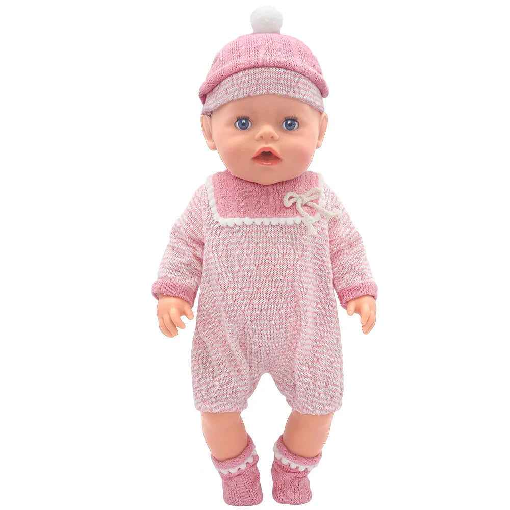 Baby Born Doll Clothes Set – Cute Jumpers, Rompers & Shoes for 13-18 Inch Newborn Dolls, Festival & Birthday Gift