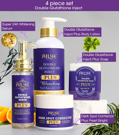 AILKE Glutathione Lightening Body Lotion – Moisturizing & Hydrating for Even Skin Tone and Dark Spot Improvement