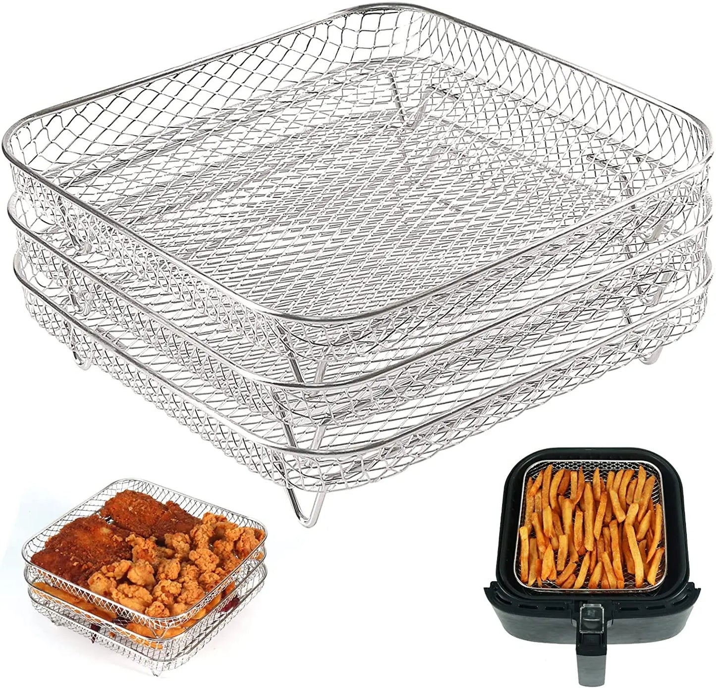 Non-Stick Baking Tray & Frying Pan – Grill Mesh Chips Basket & Baking Dish for Kitchen Use