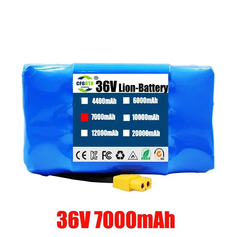 Genuine 36V 12Ah 10S2P Lithium-Ion Battery Pack — Rechargeable Battery for Electric Scooter, Hoverboard & Unicycle
