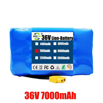 Genuine 36V 12Ah 10S2P Lithium-Ion Battery Pack — Rechargeable Battery for Electric Scooter, Hoverboard & Unicycle