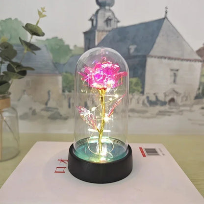 Artificial Eternal Rose Flowers with LED Light – Valentine’s Day Gift for Girlfriend, Wedding & Christmas Decor