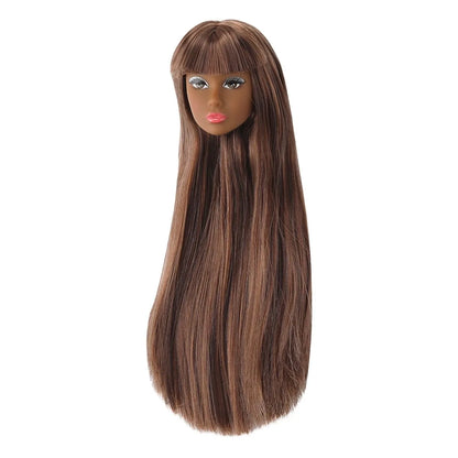 1/6 Supermodel Doll with Movable Joints – Flat Bangs Straight Hair Body & Head Accessories (White/Normal/Black Skin)