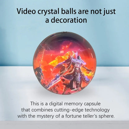 7cm 3D Crystal Ball Display - DIY Electronic Video Playback Globe & Gift for Family, Friends and Graduation