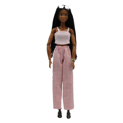 Barbie Doll Claus Outfit Set - 30cm 1/6 Scale T-Shirt & Elastic Pants Daily Wear Accessories