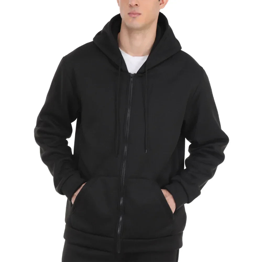 Unisex Oversized Fleece Zipper Hoodie – Y2K Harajuku Style Casual Jacket for Men & Women – Spring, Autumn & Winter Sweatshirt