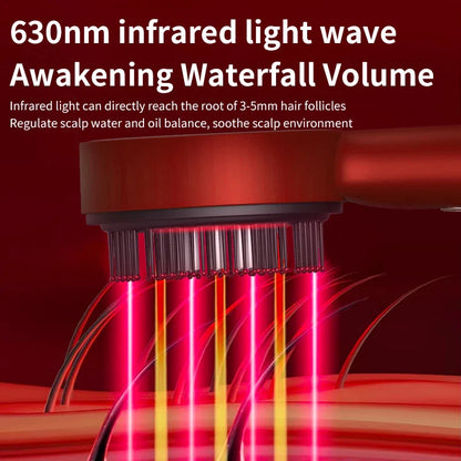 Electric Vibration Massage Comb – Red Light Therapy Scalp Brush with Hair Growth Massage & Anti Hair Loss Oil Applicator