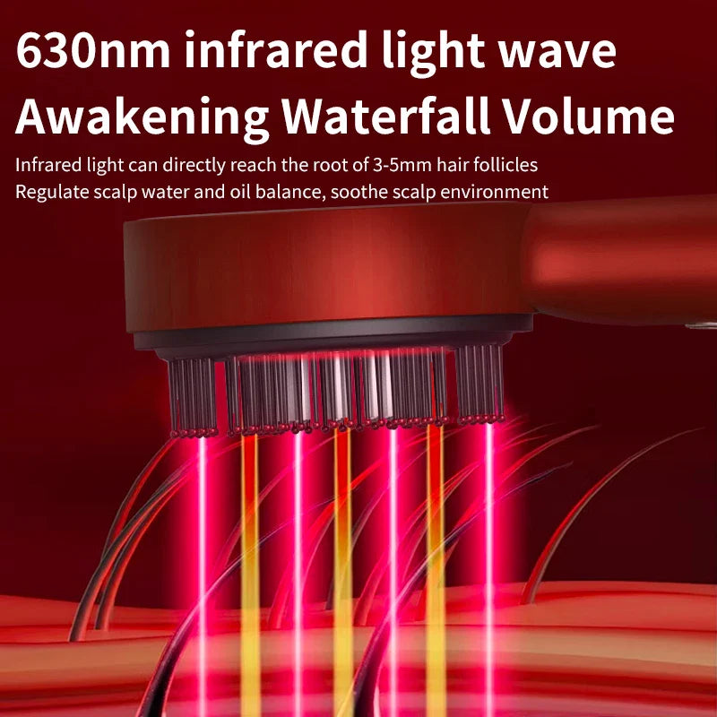 Electric Scalp Massage Comb – Red Light Therapy Hair Growth Brush with Vibration, Anti-Hair Loss & Oil Applicator