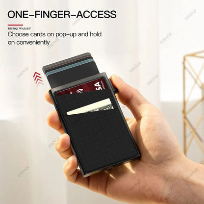 Anti-Theft RFID Aluminum Card Holder – Minimalist Smart Wallet Metal Case for Card Protection