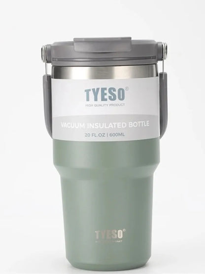Tyeso Double-Layer Insulated Coffee Cup – Portable Stainless Steel Ice Cream Cup with Cold Insulation & Large Capacity