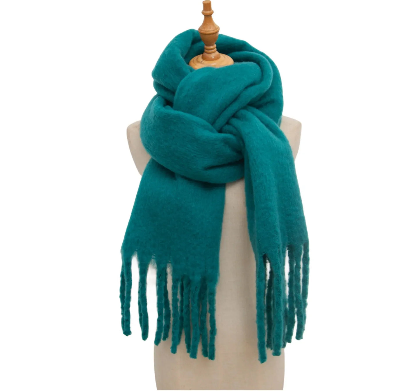Luxury Women’s Winter Scarf – Cashmere Pashmina Shawl Wrap, Thick Soft Solid Tassel Scarf Long Stole