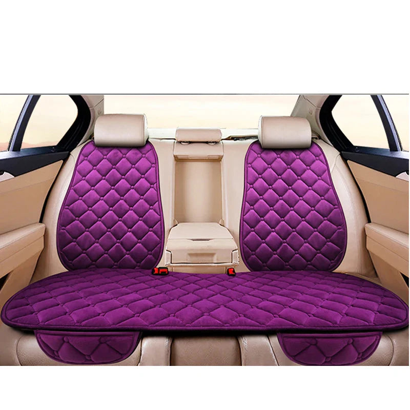 Universal Winter Warm Car Seat Cover Protector Set – 3-Piece Rear Seat Cushion & Back Cushion Auto Seat Protection for Cars, SUVs & Vans