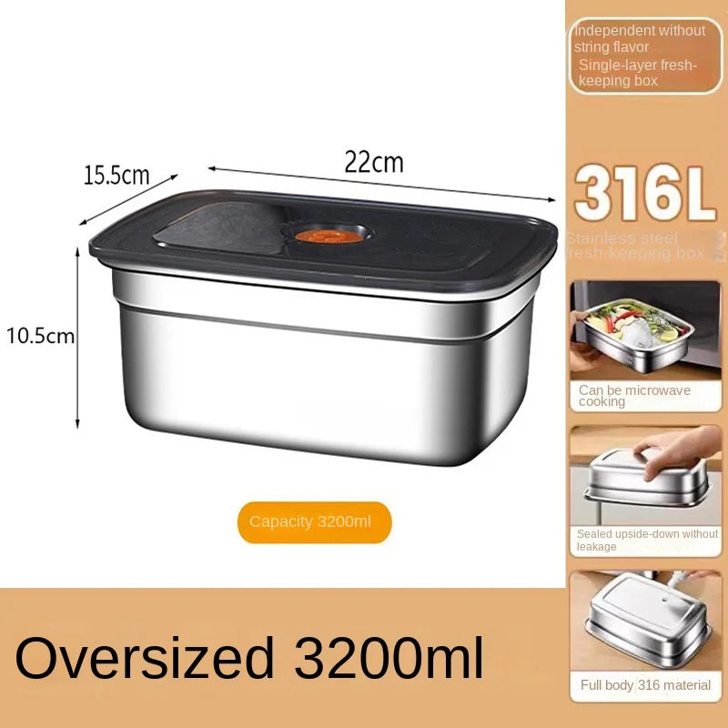 304 Stainless Steel Leak-Proof Bento Lunch Box – Sealed Food Storage Container for Fridge, Freezer & Camping