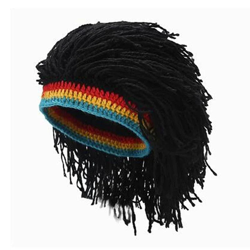 Men’s Handmade Crochet Hip Hop Cap – Warm Winter Hat for Halloween, Xmas & Birthday Gifts
