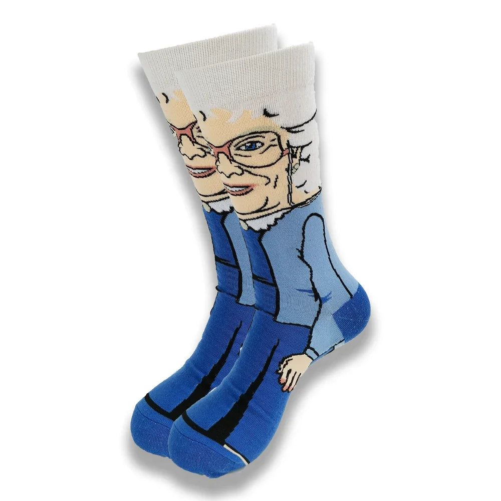 Men's Cartoon Character Crew Socks - Fun Novelty Cotton Casual Socks