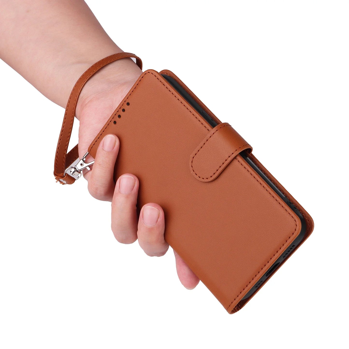 2-in-1 Magnetic Card Slot Leather Wallet Case for Xiaomi Redmi Note 13 Pro Plus, 12, 13C, 13T, C65 & POCO X6 5G – Stand Bag with Strap Cover