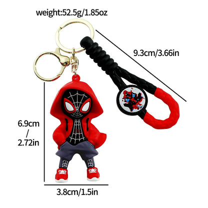 Marvel Spider-Man Action Figure Keychain — Cute Avengers Doll Widget with Iron Man & Captain America for Birthday Gifts