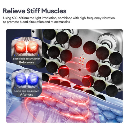 24-Head Fascia Massage Gun 9 Modes High-Frequency Vibration Full Body Massager for Back Neck Shoulder Waist Muscle Relaxation Deep Tissue Massage Device