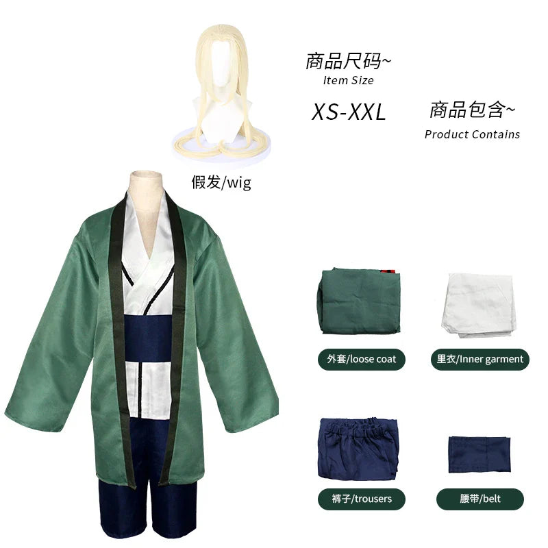 Tsunade Cosplay Costume – Anime Kimono Outfit with Wig for Girls & Women, Perfect for Halloween, Christmas & Carnival