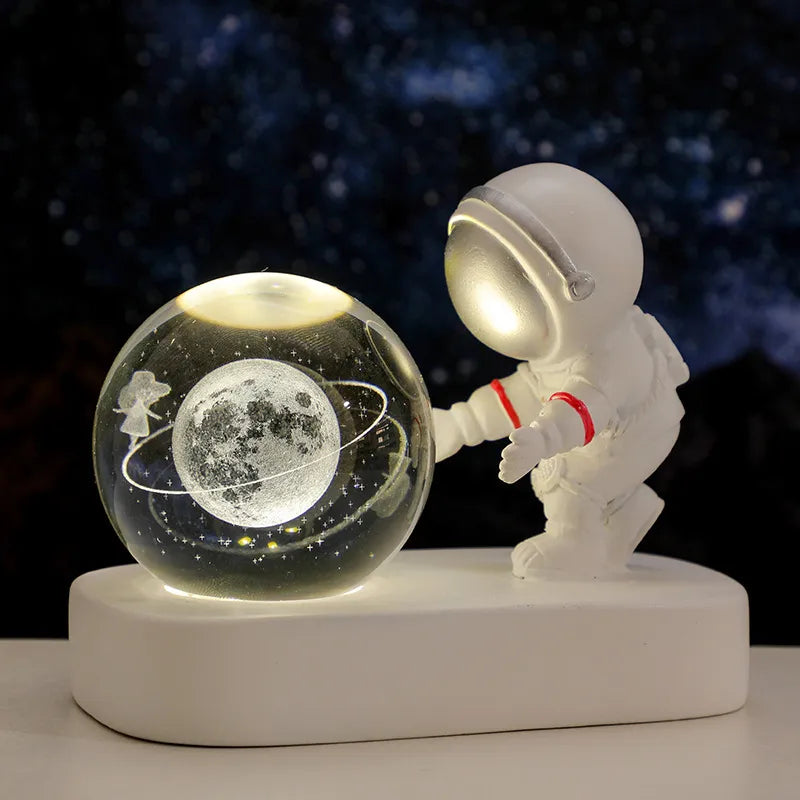 Creative 3D Astronaut Crystal Ball LED Night Light 