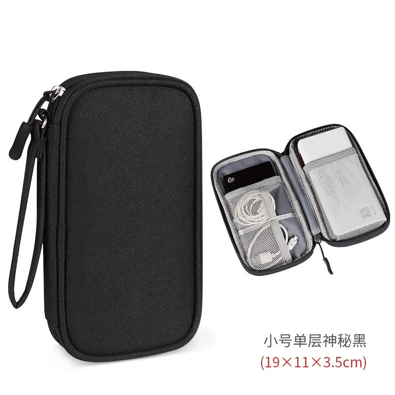 Portable Waterproof Cable Organizer Bag — Oxford Cloth Storage Case for Power Banks, Earphones & Digital Cables
