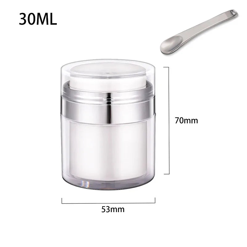 15/30/50g Empty Airless Pump Jar — Refillable Acrylic Vacuum Bottle for Makeup, Lotion & Cosmetics