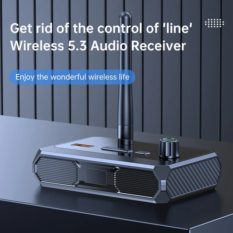 Bluetooth 5.3 Audio Receiver with USB U-Disk Play | RCA, 3.5mm AUX, Optical Fiber Wireless Adapter for Car Speakers