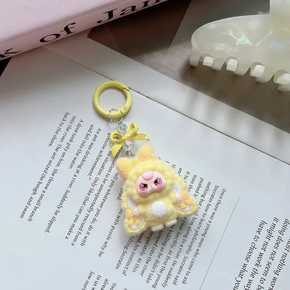 Plush Baby Keychain Bowknot Bag Pendant Hanging Charm for Phone Car Backpack Labobu Gift
