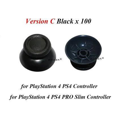 IVYUEEN 100PCS Black Analog Stick Caps – Thumb Grip Covers for PS5, PS4, PS3 & Xbox Controllers