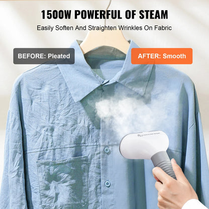 VEVOR Standing Garment Steamer with Foldable Hanger - 0.5 Gallon Tank for 90-Minute Continuous Home Steam Cleaning
